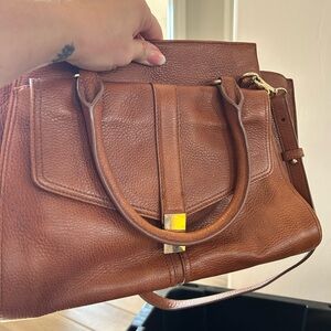 Brahmin Tan Leather Satchel